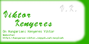 viktor kenyeres business card